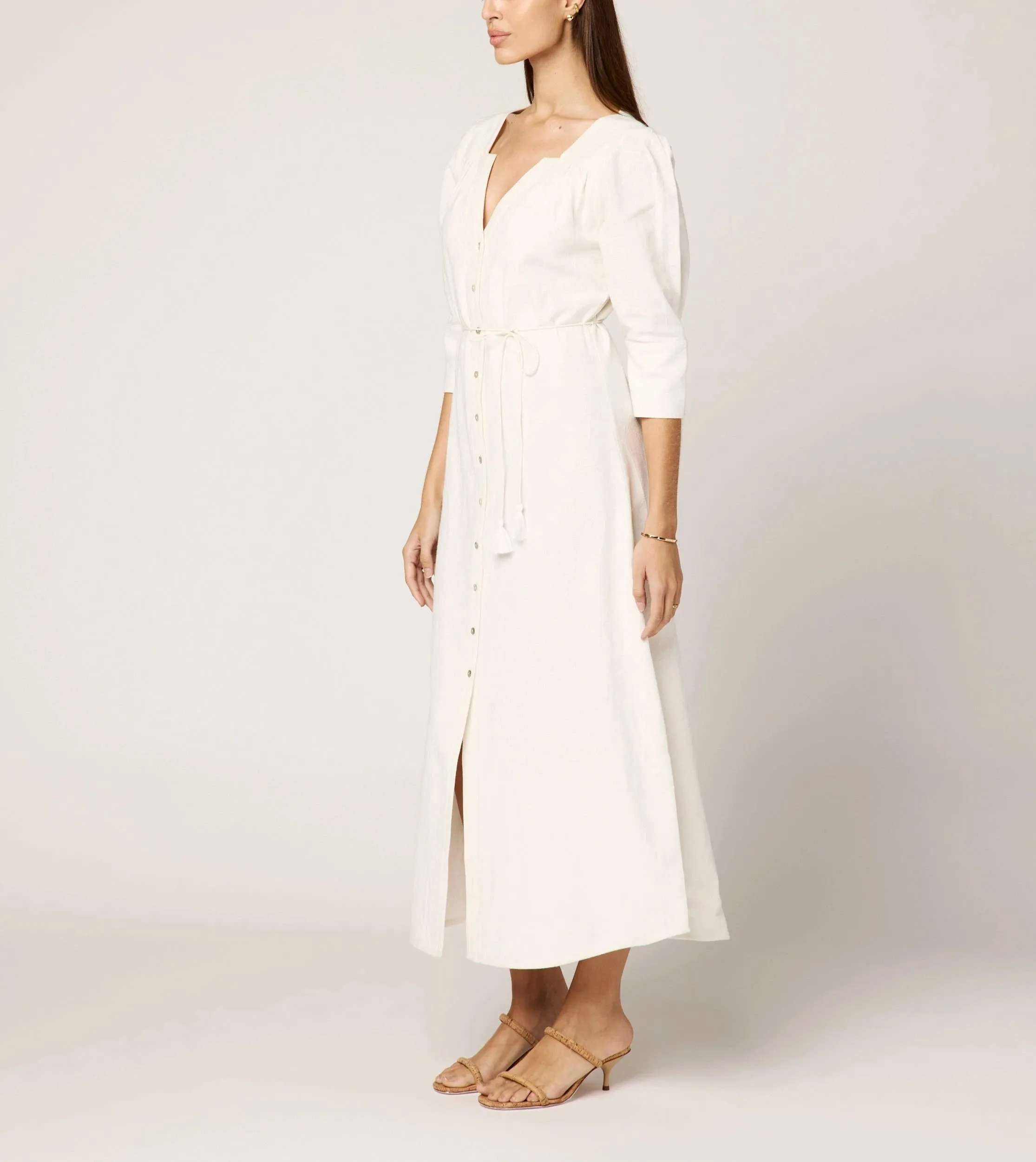 Paria Midi Dress | Ivory Calm Flow Harmonious Layers