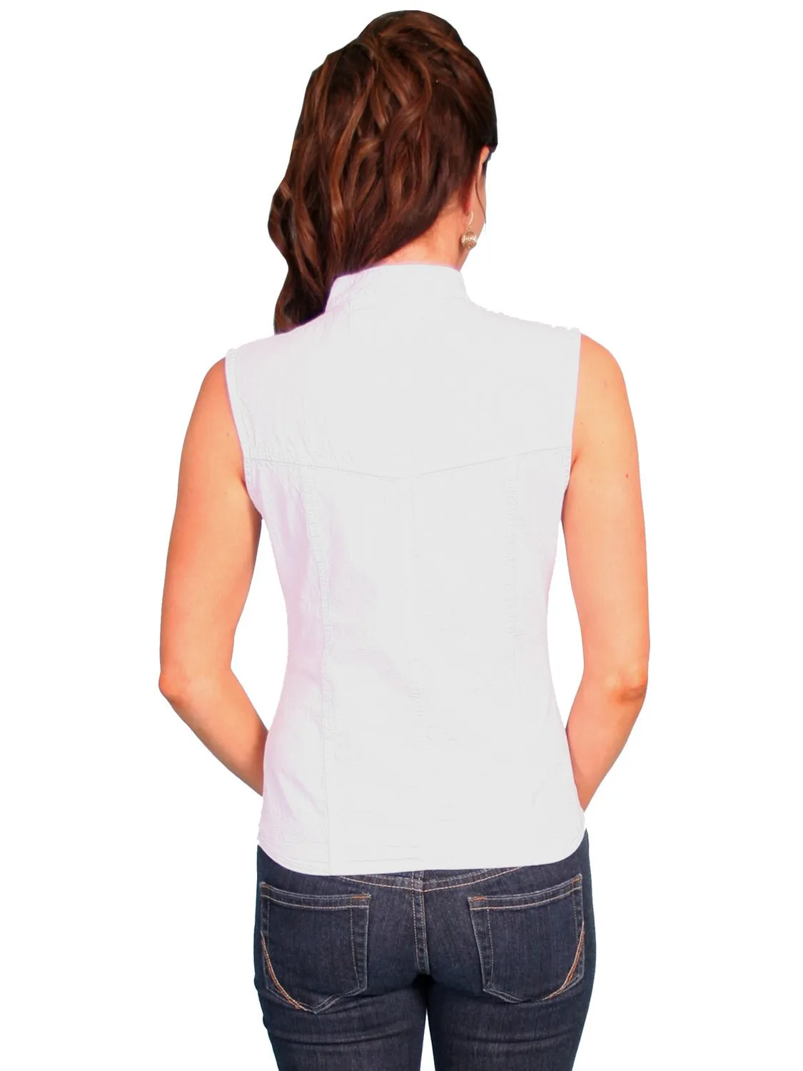 Scully Cantina Womens White 100% Cotton Sleeveless Soutache Blouse Lightweight Fabric bohemian flair