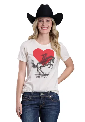 Versatile Styles Tin Haul Womens Love Cowgirl In A Heart Natural Cotton Blend S/S T-Shirt Tin Haul Womens Love Cowgirl In A Heart Natural Cotton Blend S/S T-Shirt High Street Fashion