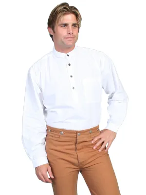 Versatile Wear Scully RangeWear Mens White 100% Cotton L/S Pullover Western Shirt Relaxed Vibe Versatile Layering Scully RangeWear Mens White 100% Cotton L/S Pullover Western Shirt