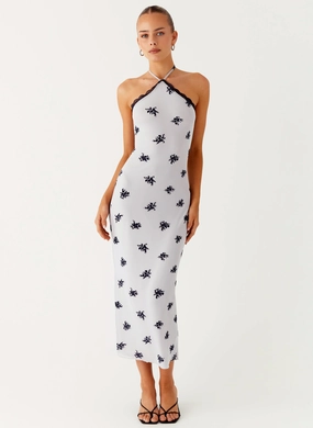 Versatile Attire Nestel Flock Halter Midi Dress - Lilac Nestel Flock Halter Midi Dress - Lilac Sweet Mood Soft Lines