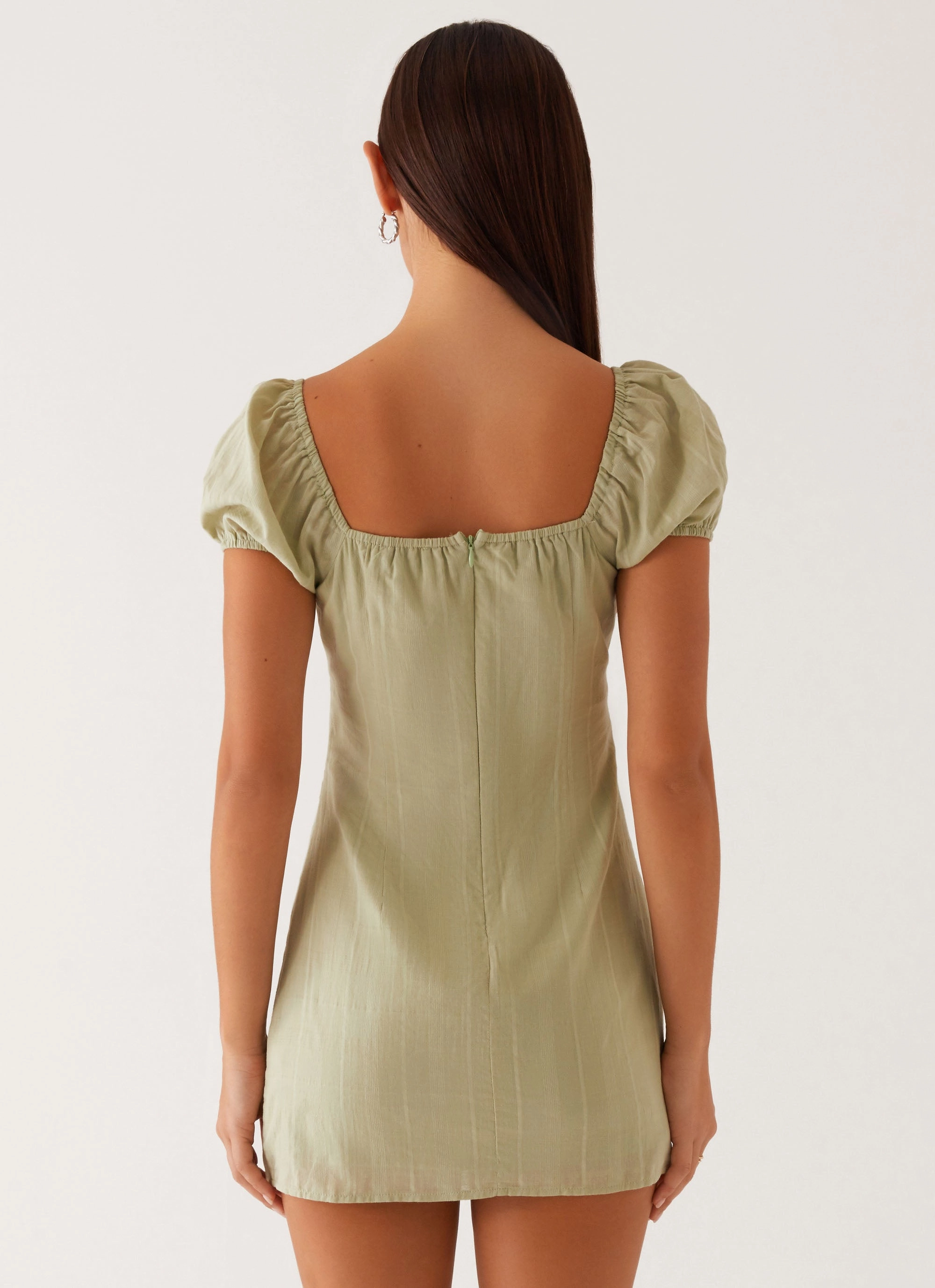 Bride Friend Chill Edge Fran Mini Dress - Pastel Green