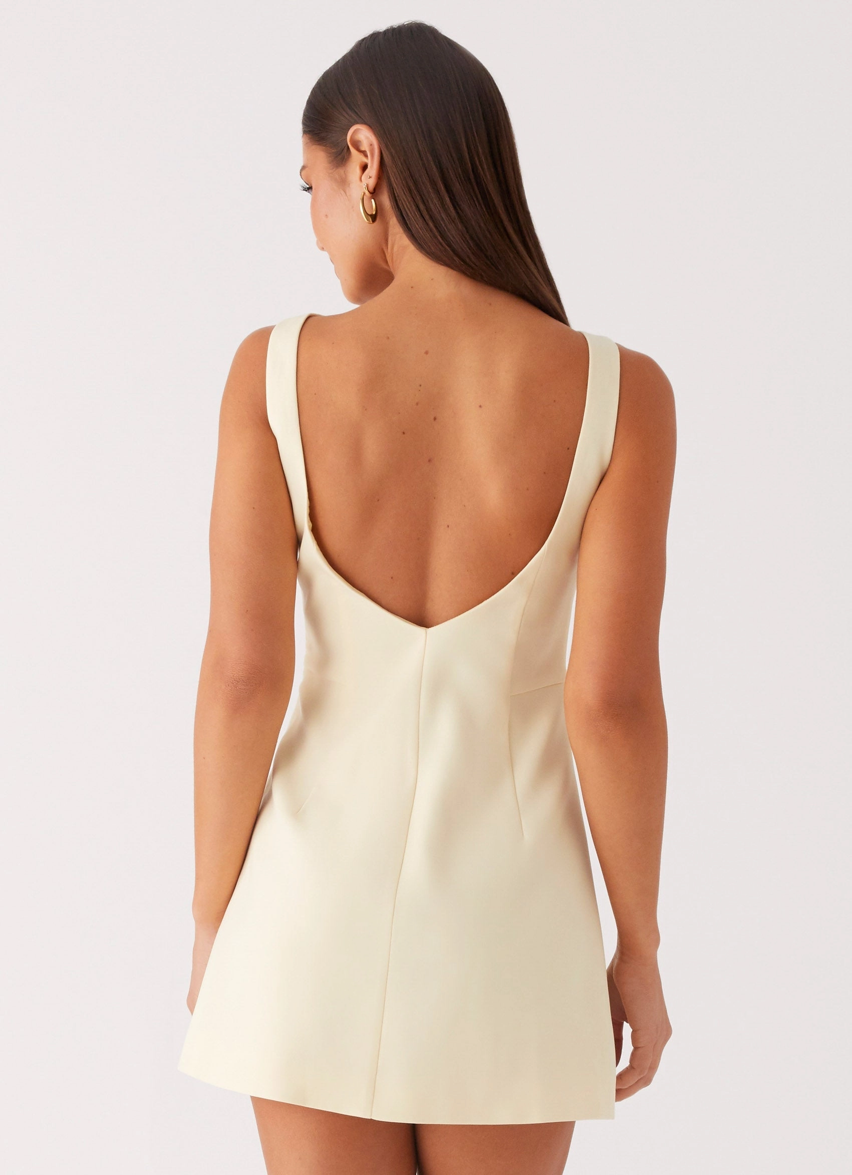 Stylish Waistband Design Lulita Mini Dress - Buttercream Yellow