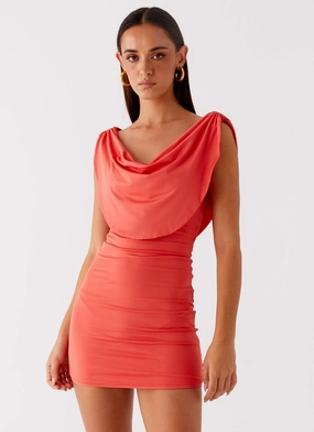 Versatile Layer Angeles Mini Dress - Coral Functional Fit Angeles Mini Dress - Coral