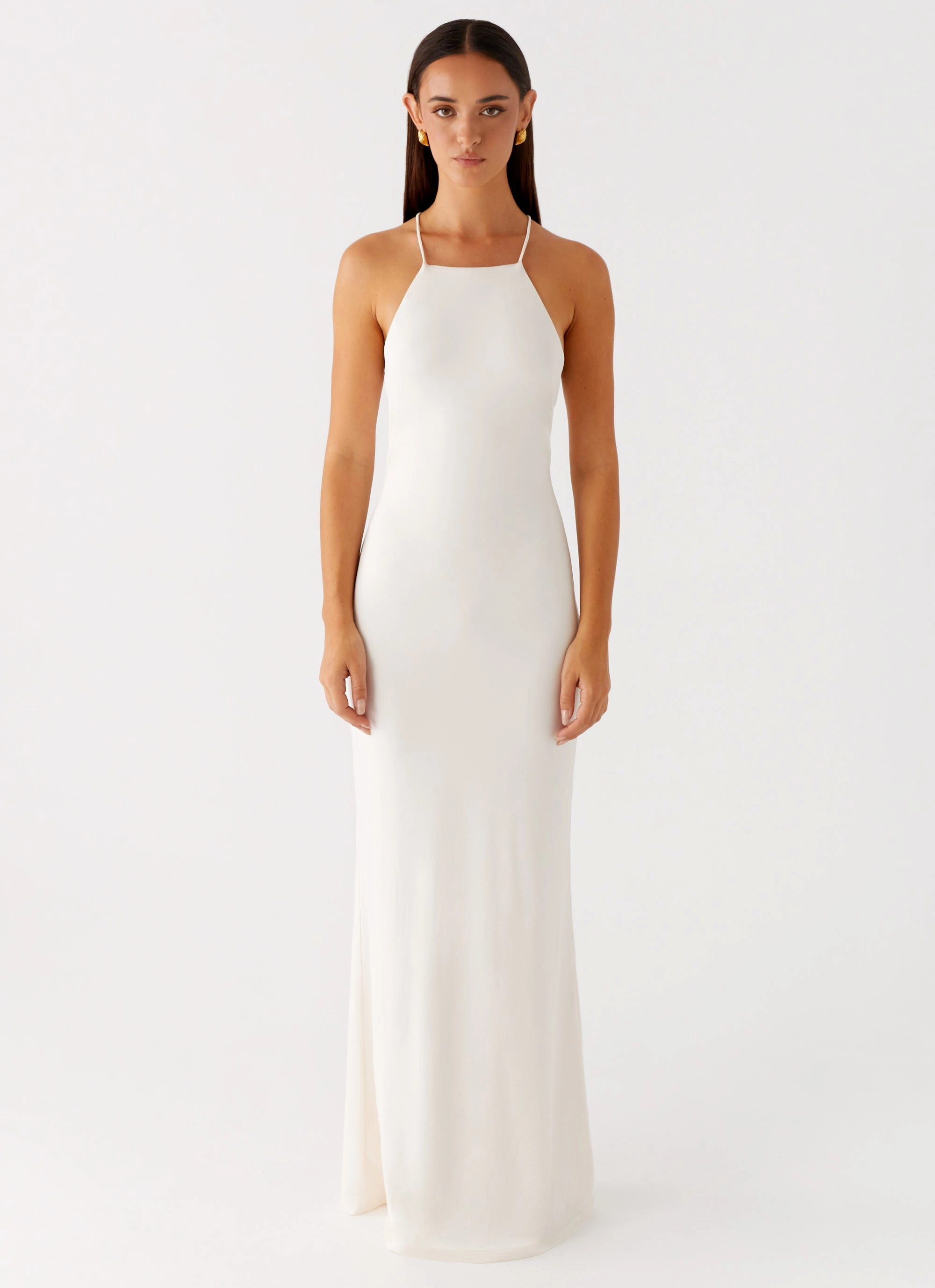 Raffa Pearl Maxi Dress - Ivory Applique-Detail Weekend Ready