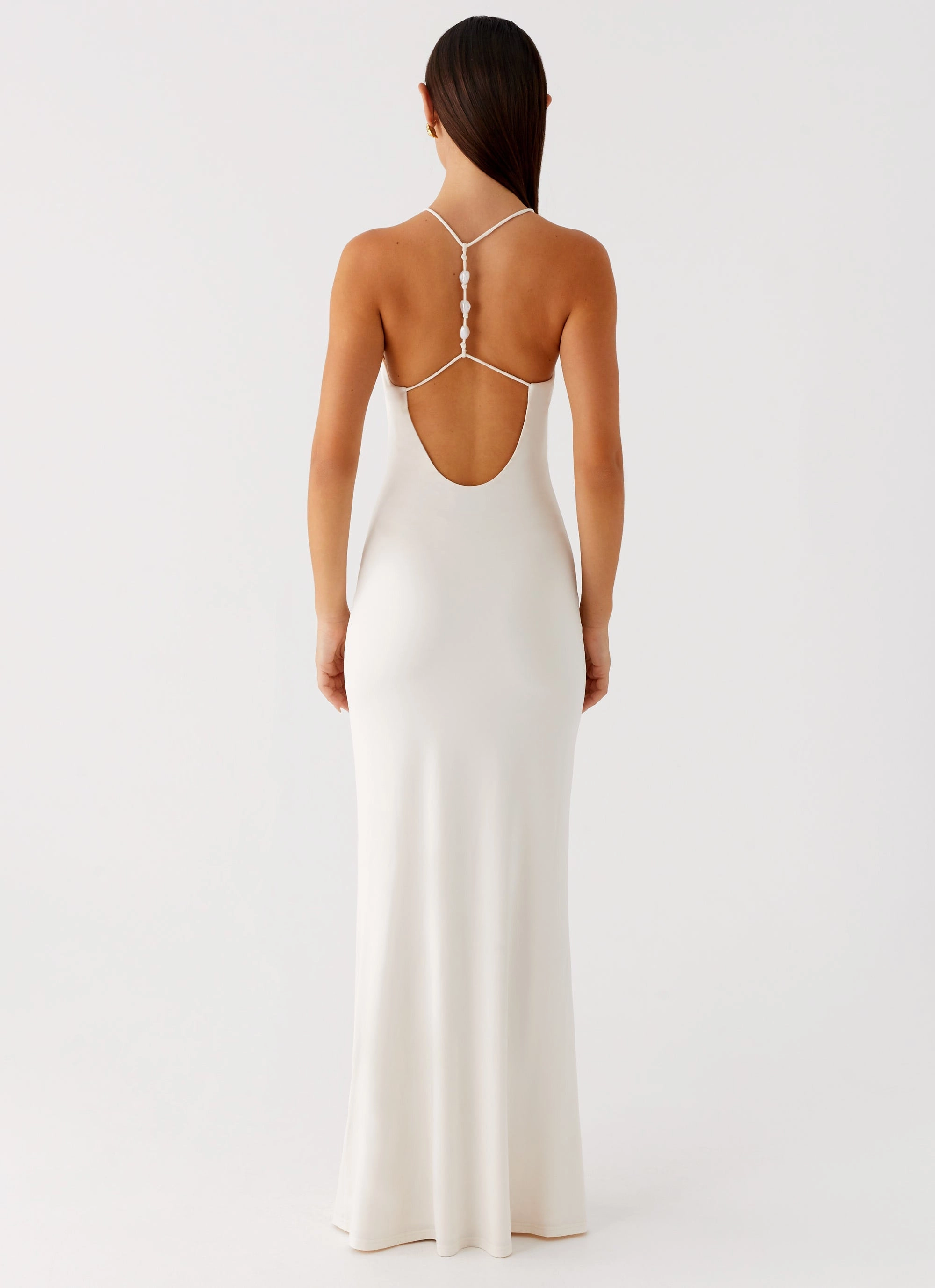 Raffa Pearl Maxi Dress - Ivory Winter Layering