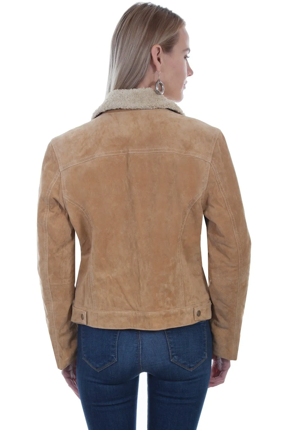 Scully Womens Old Rust Suede Faux Fur Jean Jacket Everyday Fashion Lover