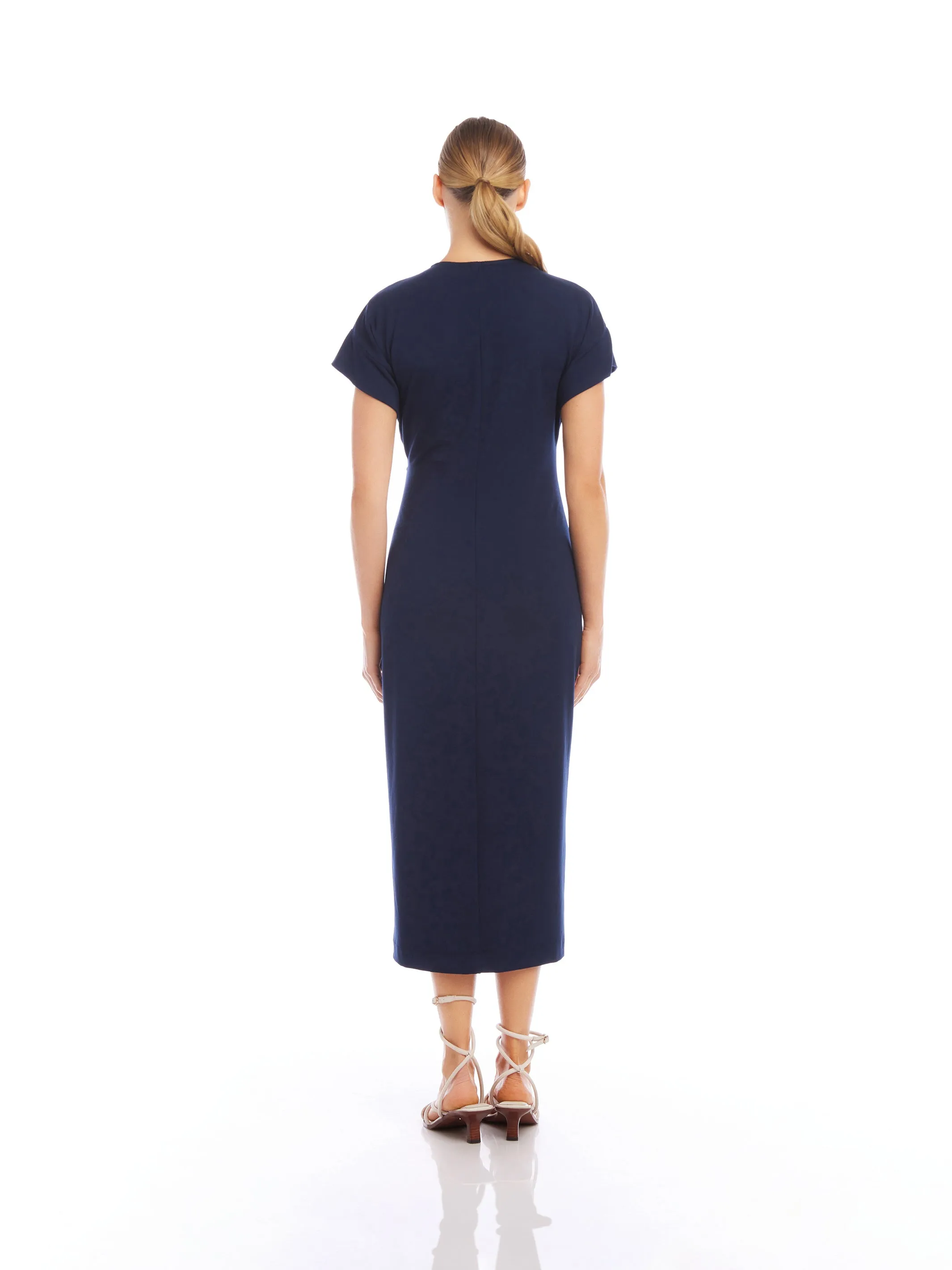 Luna Midi Dress in Navy Fashionable Style