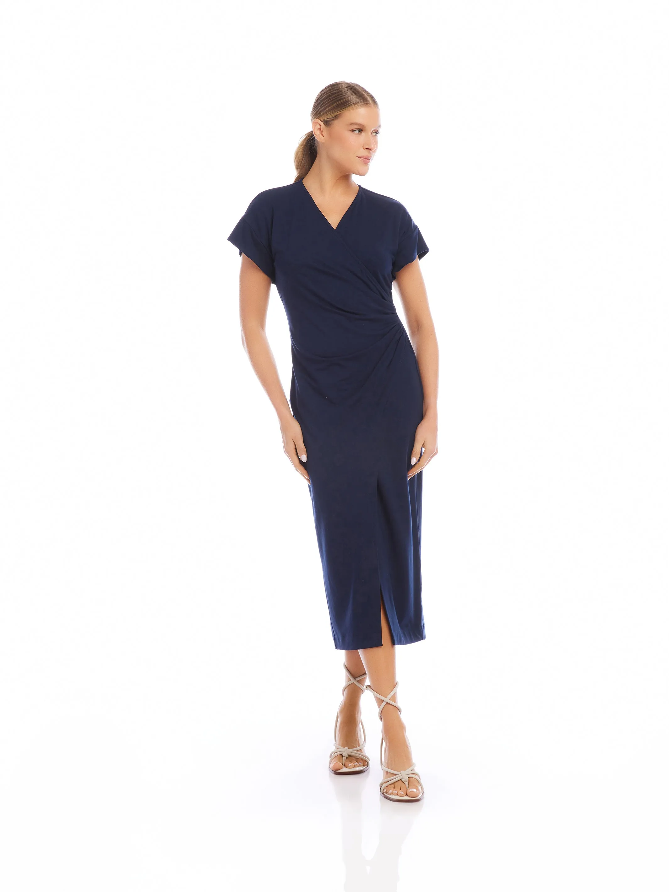 Polished Style Luxe Mood Luna Midi Dress in Navy