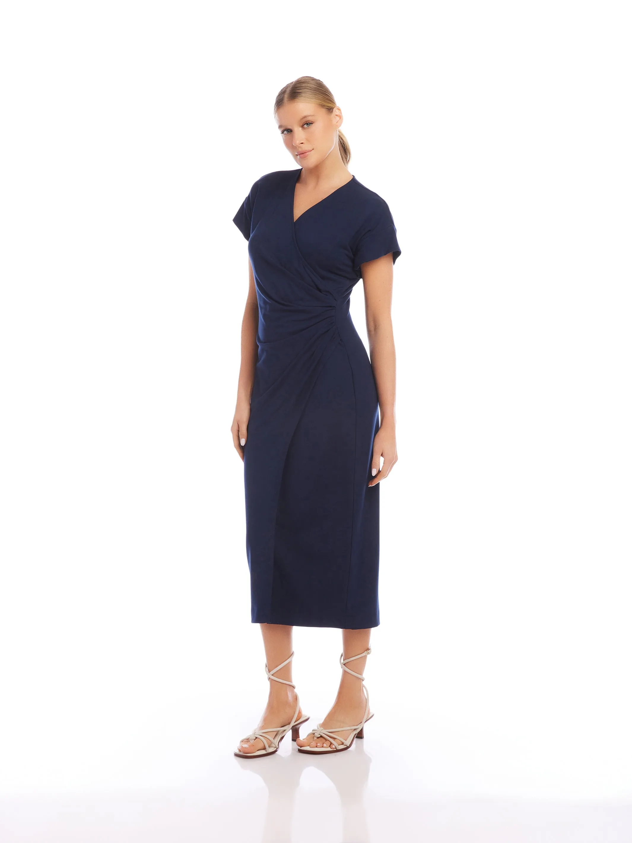 Luna Midi Dress in Navy Clean Flow
