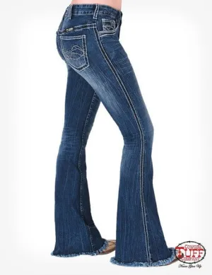 Vibrant Trend Cowgirl Tuff Womens Hurricane Trouser Dark Wash Cotton Blend Jeans Active Touch Weekend Style Smooth Cowgirl Tuff Womens Hurricane Trouser Dark Wash Cotton Blend Jeans