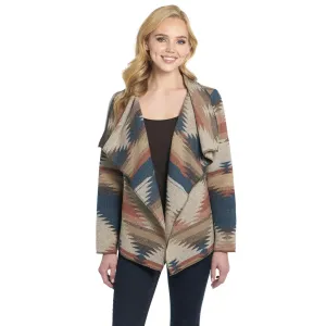 Vibrant Wave Cripple Creek Womens Navajo Open Front Blanket Wrap Navajo Teal Polyester Jacket Cripple Creek Womens Navajo Open Front Blanket Wrap Navajo Teal Polyester Jacket Abrasion Resistant Fabric