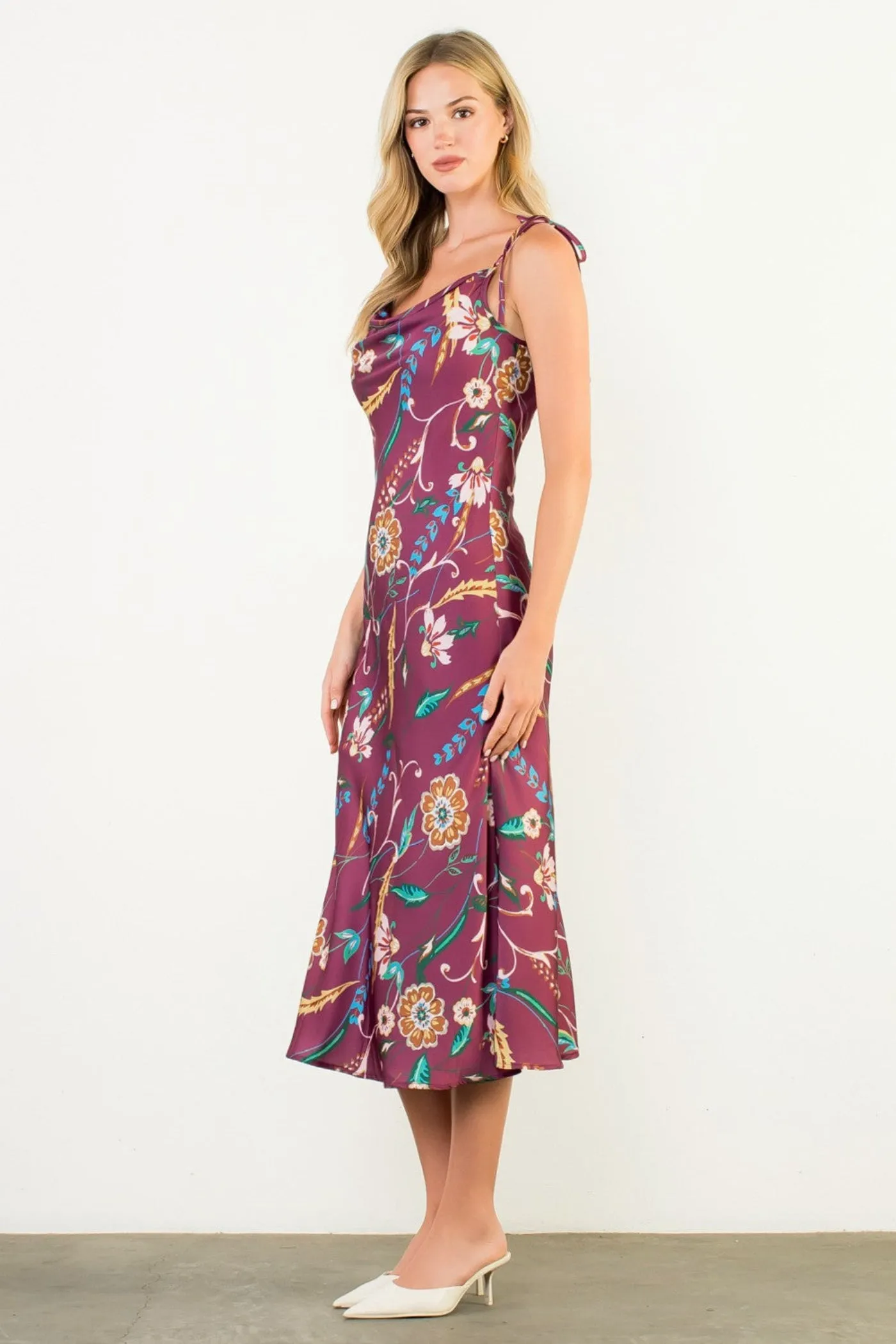 VICTORIA FLORAL MIDI DRESS Light Fit