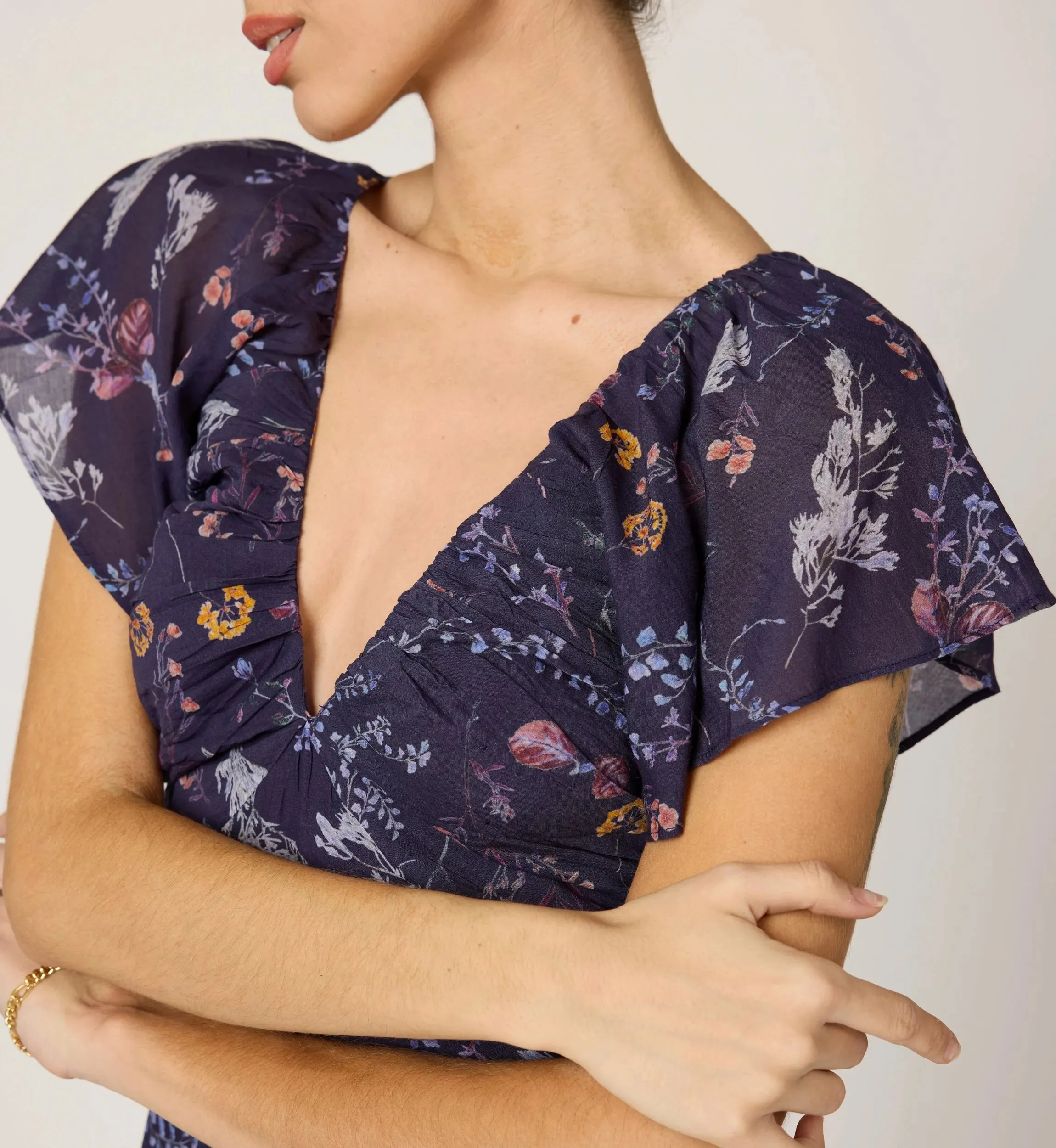 Snap-Closure Chic formal attire Victoria Midi Dress | Viviana