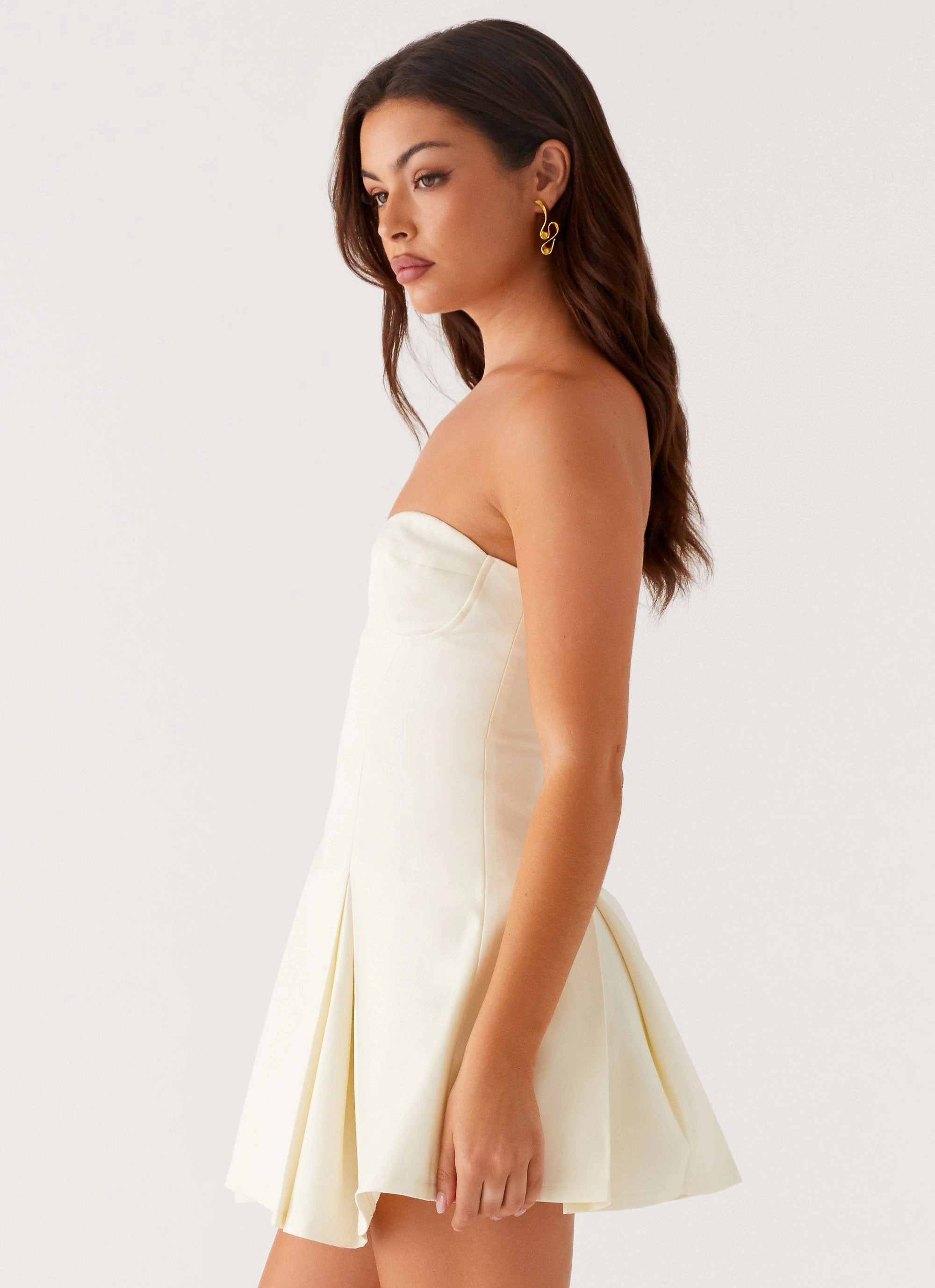 Victoria Strapless Mini Dress - Butter Sleek Draping
