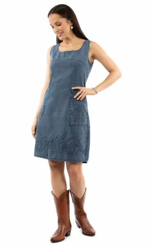 Vintage Accent Scully Womens Soutach Two Pockets Dark Blue 100% Cotton S/L Dress M Thermal Regulating Fabric Scully Womens Soutach Two Pockets Dark Blue 100% Cotton S/L Dress M