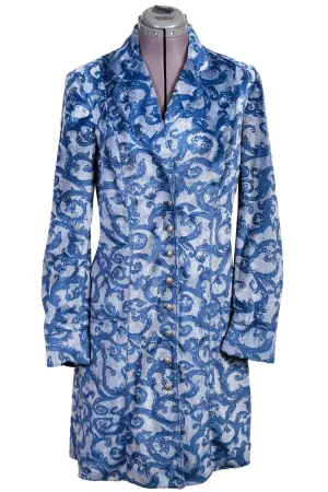 Vintage Edge Scully Womens Blue Polyester Jacquard Jacket Spring Mood Party Look Classic Scully Womens Blue Polyester Jacquard Jacket
