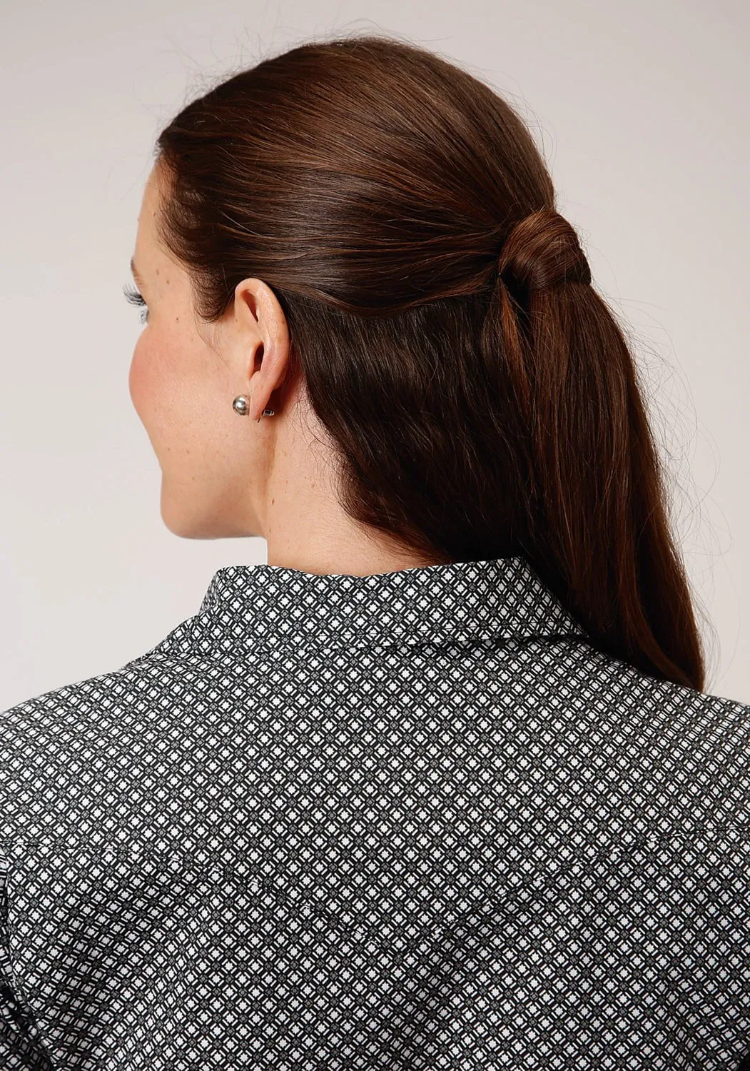 Outfit Mix Roper Womens Black 100% Cotton Diamond Star Geo L/S Snap Shirt