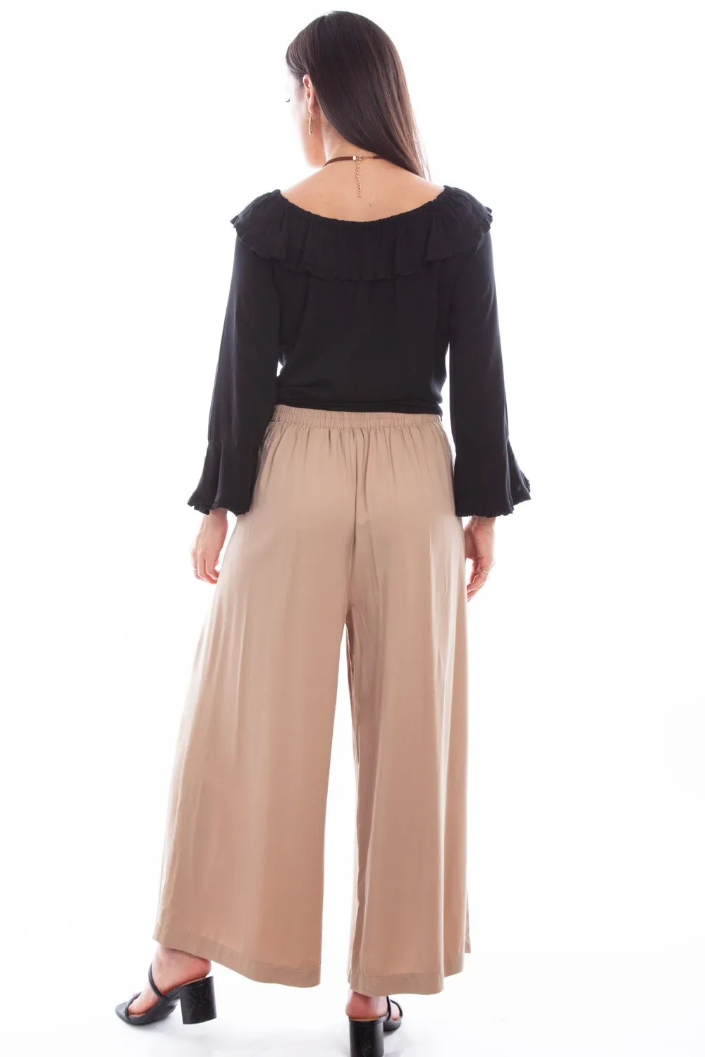 Tailored Comfort Sustainable Road Trip Scully Womens Tan Tencel Gaucho Pants