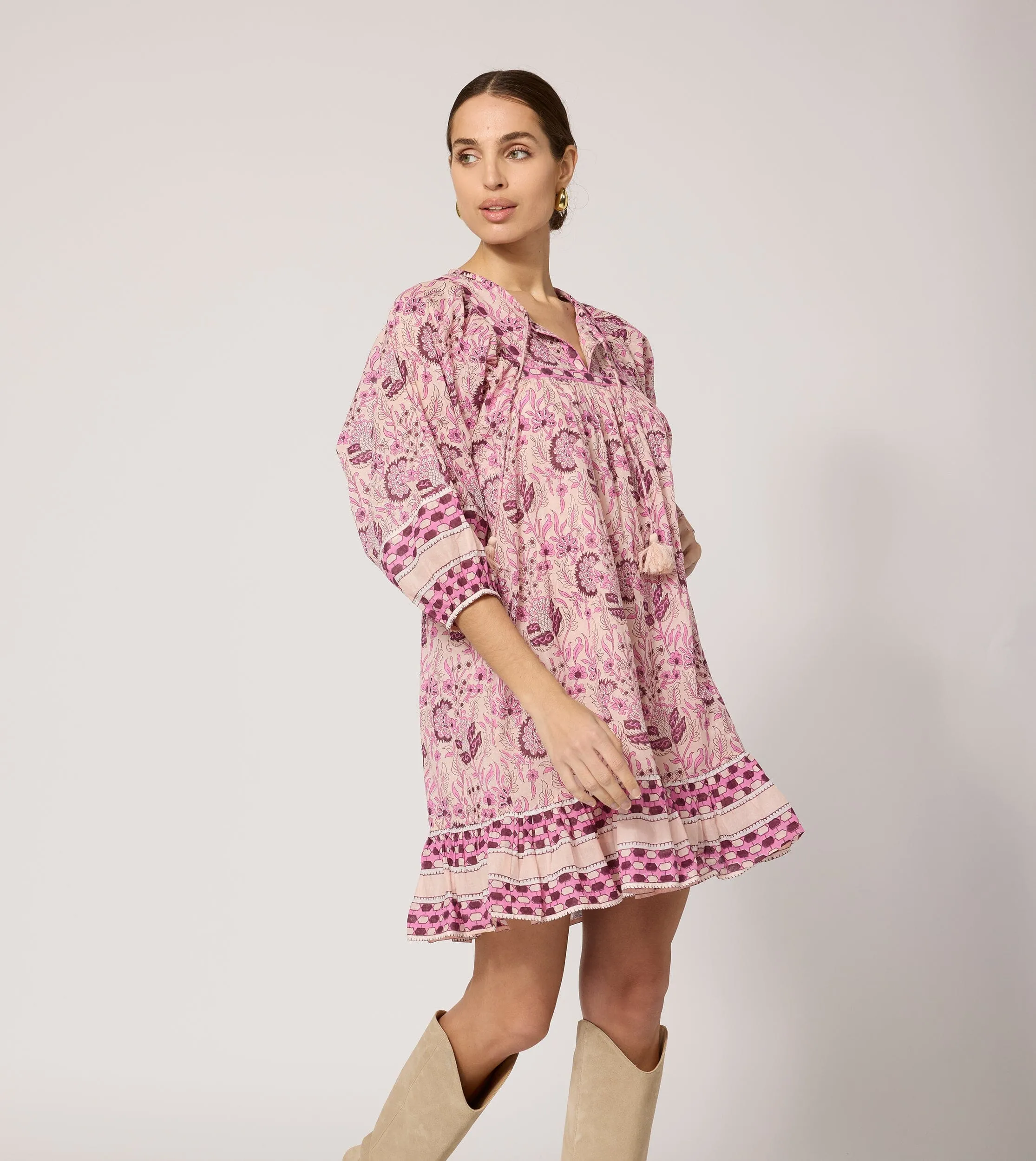 Magdalena Mini Dress | Vintage Rose Smooth Feel Timeless Cut