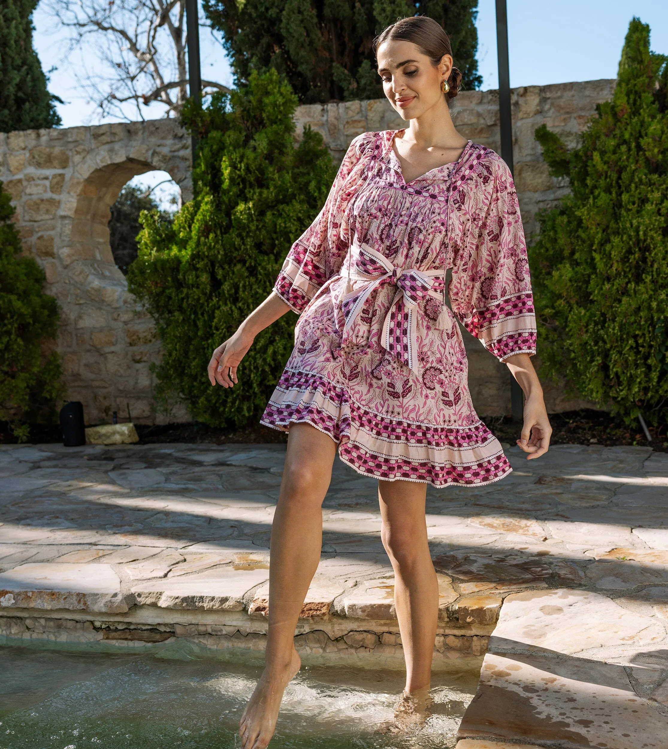 Magdalena Mini Dress | Vintage Rose Silky Layer