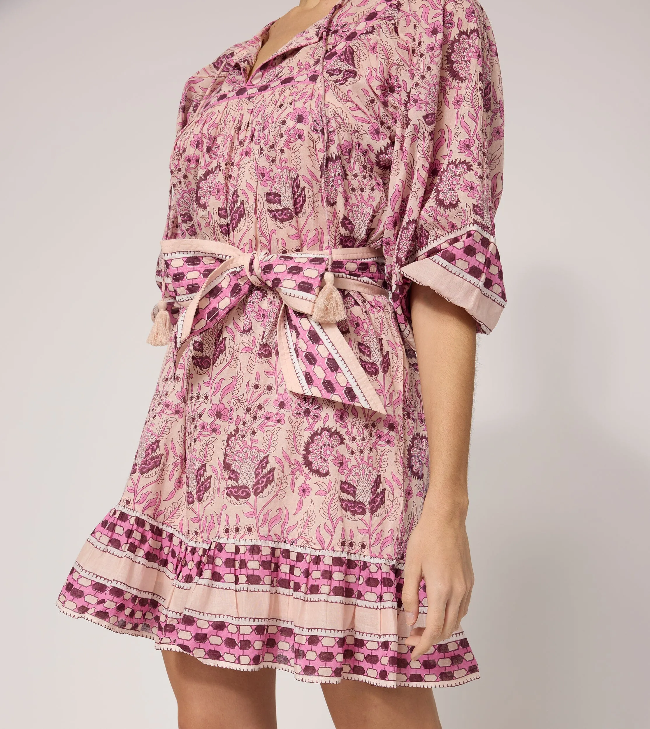Textured Surface Magdalena Mini Dress | Vintage Rose