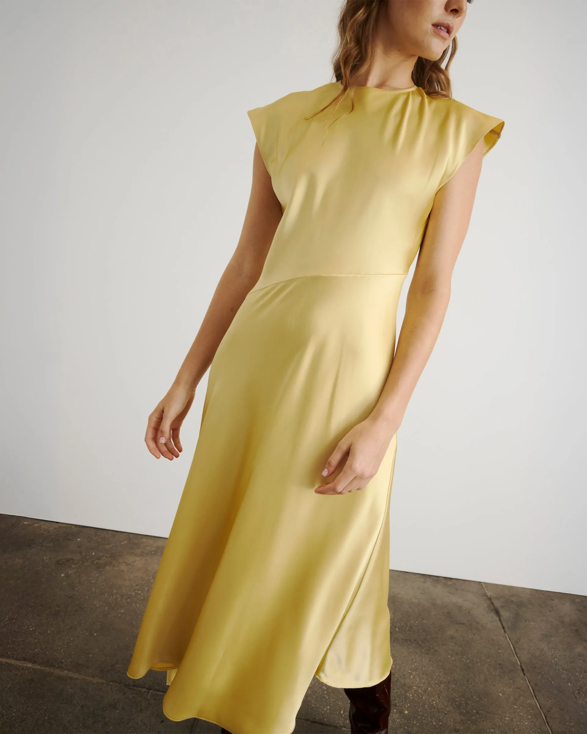 Violeta Dress Relax Style Satin-Edge