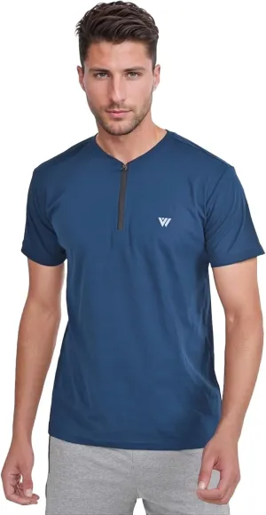 VIROH Mens Quick-Dry Zipper Activewear T-Shirt, Lightweight Short Sleeve Gym & Sports T-Shirt