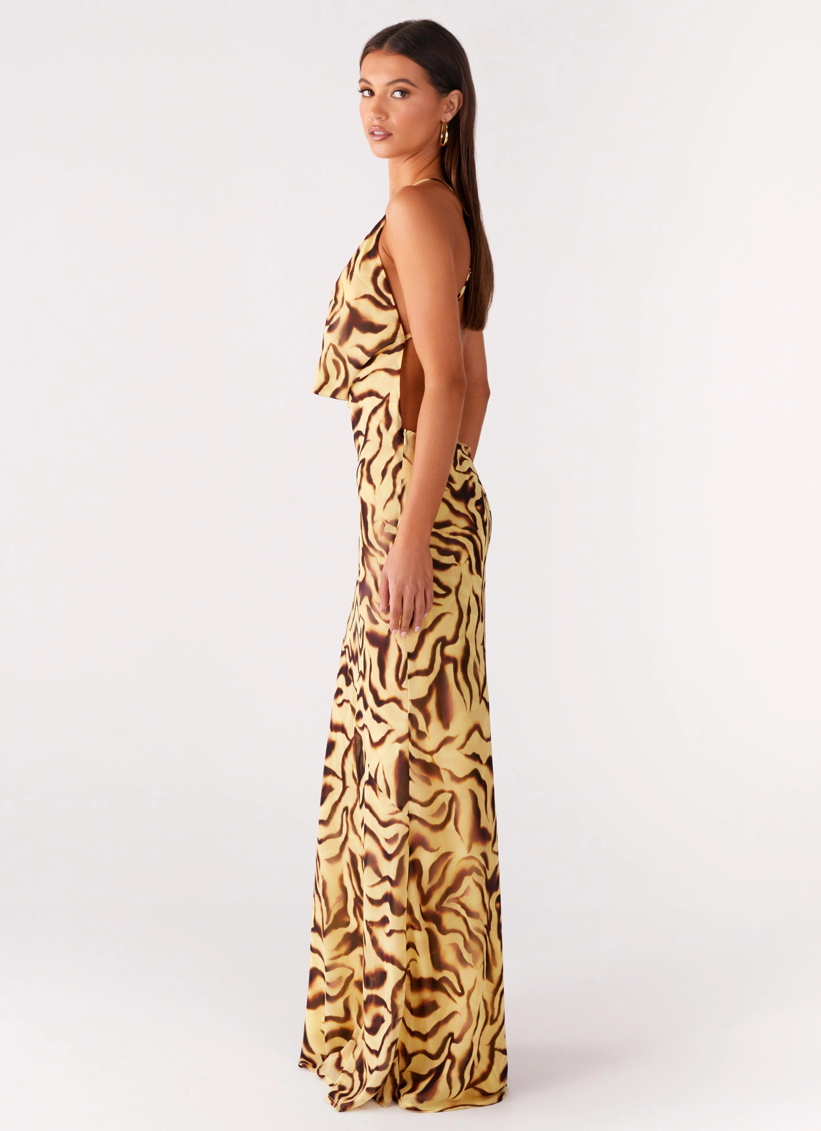 Viva Lune Maxi Dress - Laguna Print Lightweight-Lining Bright Feel