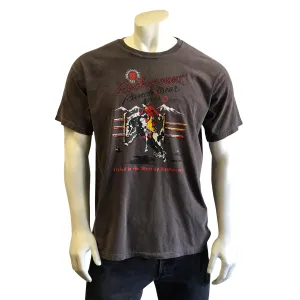 Wardrobe Staples Rockmount Mens Bronc Rider Brown 100% Cotton S/S T-Shirt Rockmount Mens Bronc Rider Brown 100% Cotton S/S T-Shirt Elegant Finish Sporty Design