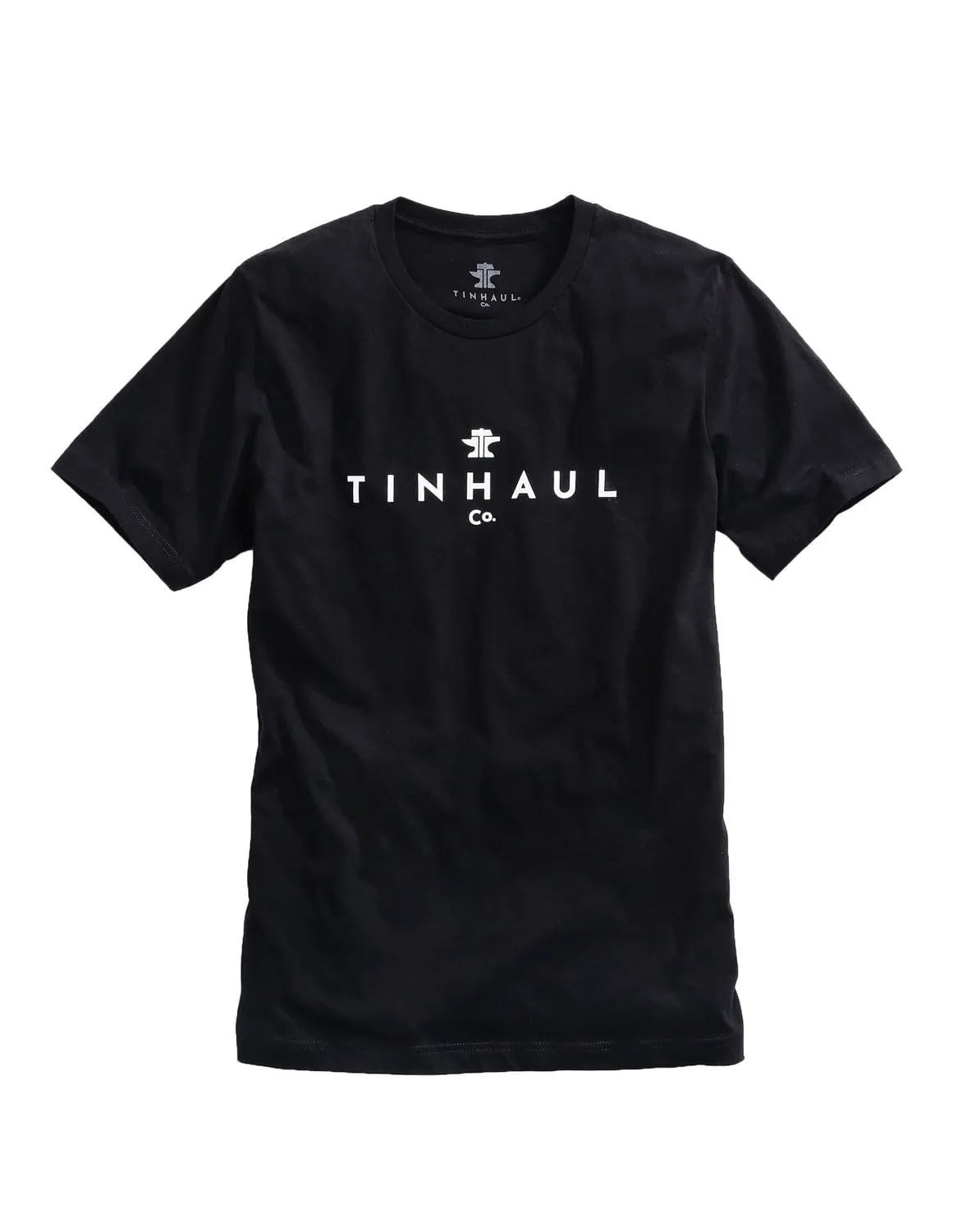 Tin Haul Mens Black 100% Cotton Anvil and Hammer S/S Crew T-Shirt Modern Look