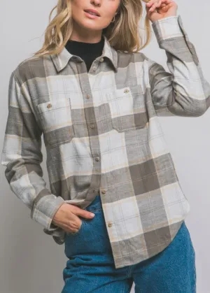 Warren Plaid Flannel Button-down Shirt Relaxed Fit Airflow Ventilation Slim Waistband Warren Plaid Flannel Button-down Shirt