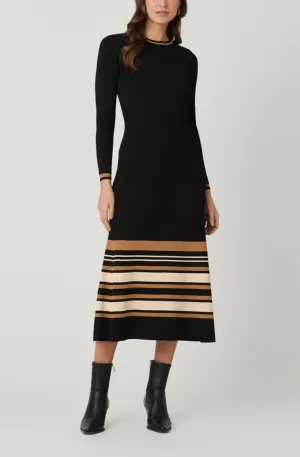 Washable Garment Landon Dress in Jet/Beige/Camel Fresh Outfit Cotton Touch Landon Dress in Jet/Beige/Camel