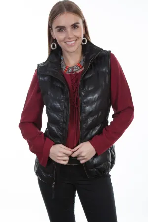 Water resistant coating Scully Womens Black Soft Lamb Puffer Vest Button Fly Option Scully Womens Black Soft Lamb Puffer Vest