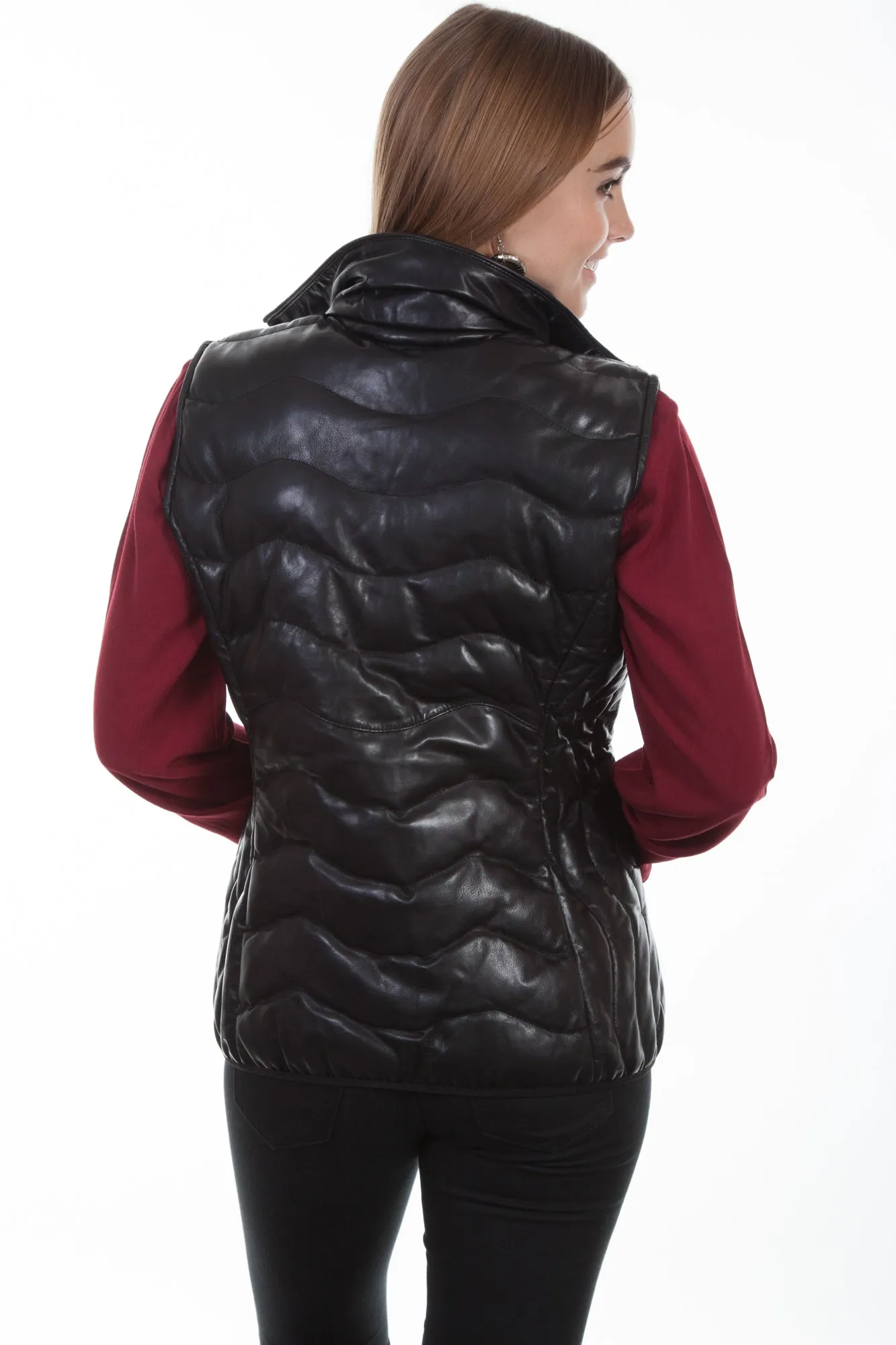 Traveler Gear Bold Look Easy Option Scully Womens Black Soft Lamb Puffer Vest