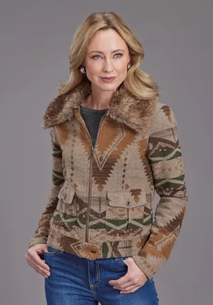 Water Resistant Stetson Womens Multi Aztec Fur Brown Poly/Wool Wool Jacket One For All Stetson Womens Multi Aztec Fur Brown Poly/Wool Wool Jacket