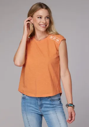 Weekend Casual Roper Womens Cute Drop Shoulder Orange 100% Cotton S/L T-Shirt Effortless Style Roper Womens Cute Drop Shoulder Orange 100% Cotton S/L T-Shirt