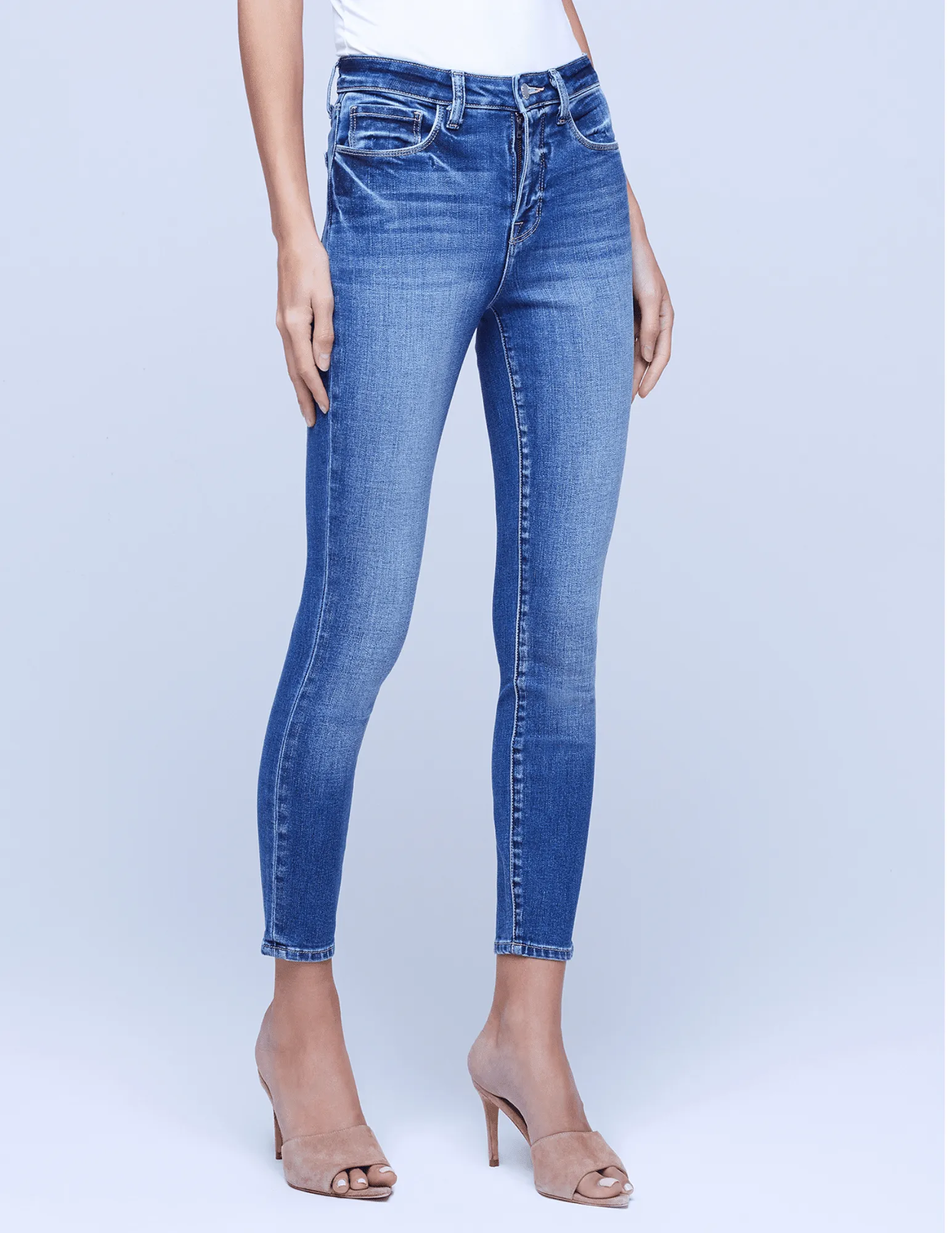 Creative Look Work Ready Lightweight L'AGENCE Margot High Rise Skinny Jeans In Cambridge