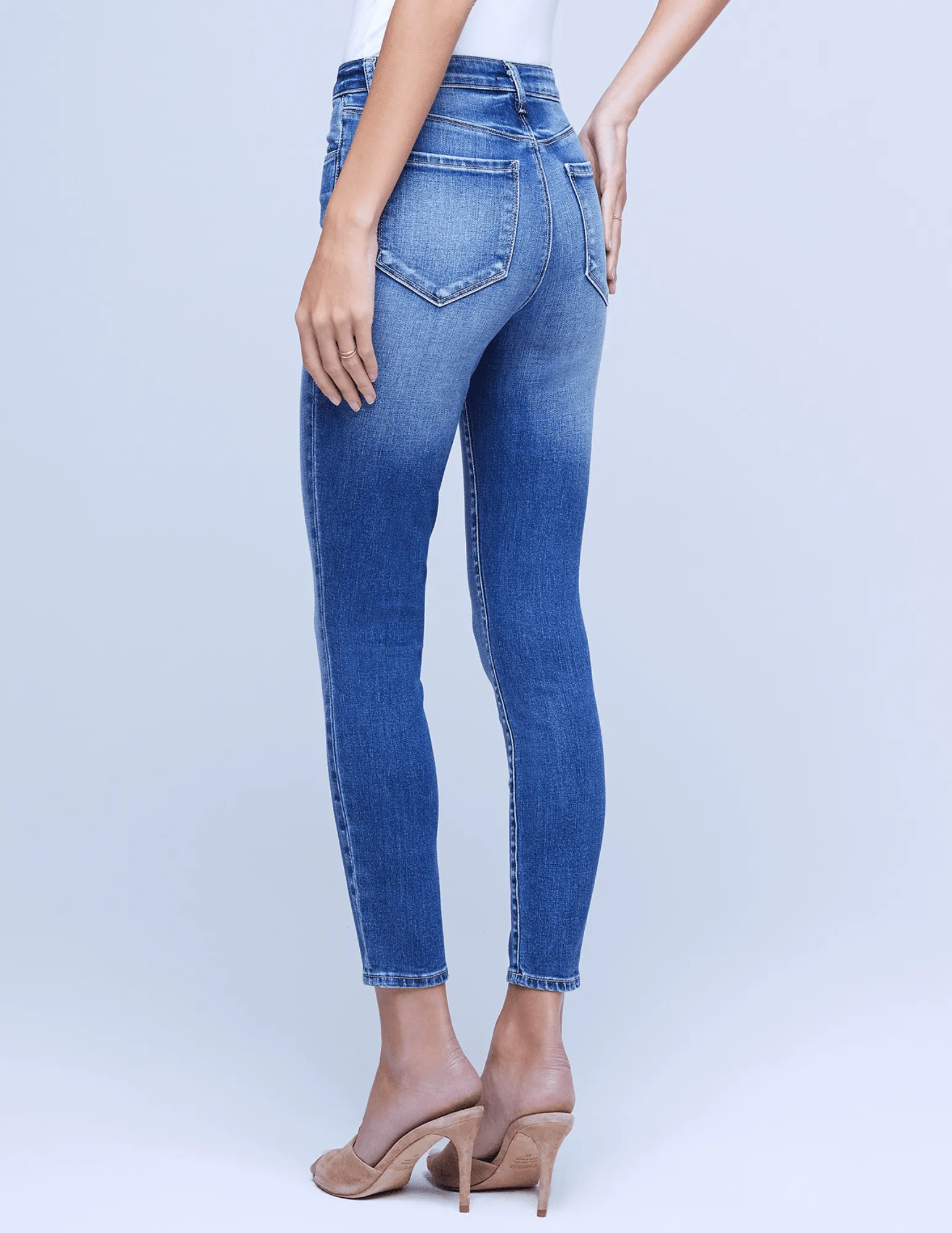 No Gap Waist Design L'AGENCE Margot High Rise Skinny Jeans In Cambridge