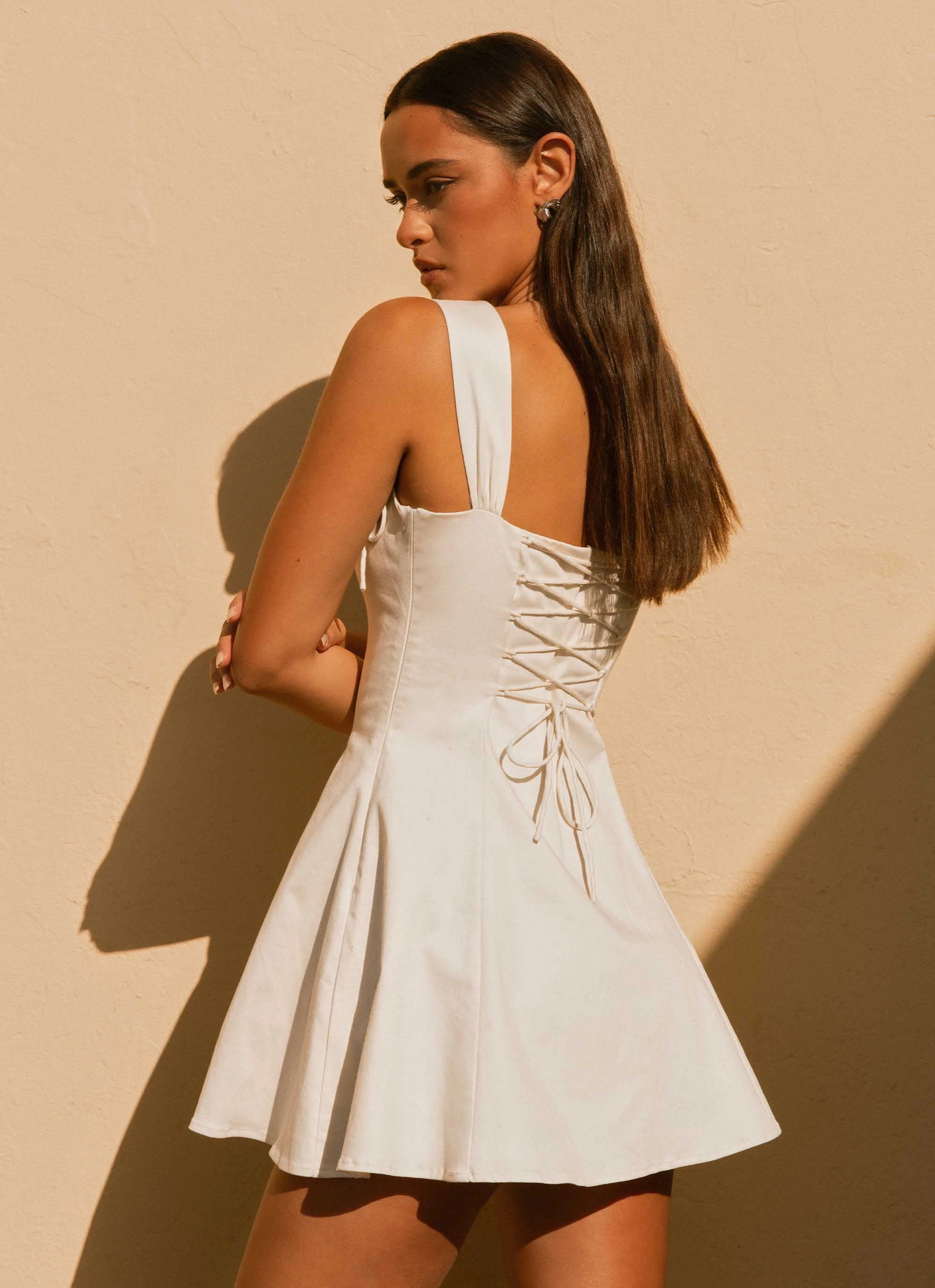 Joyful Look Jamaya Tie Mini Dress - Ivory