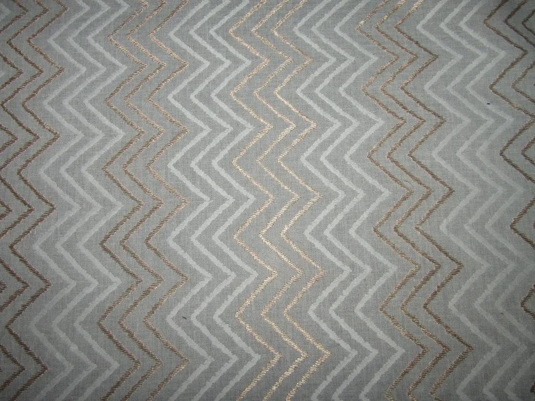 White cotton metallic jacquard fabric 44" wide