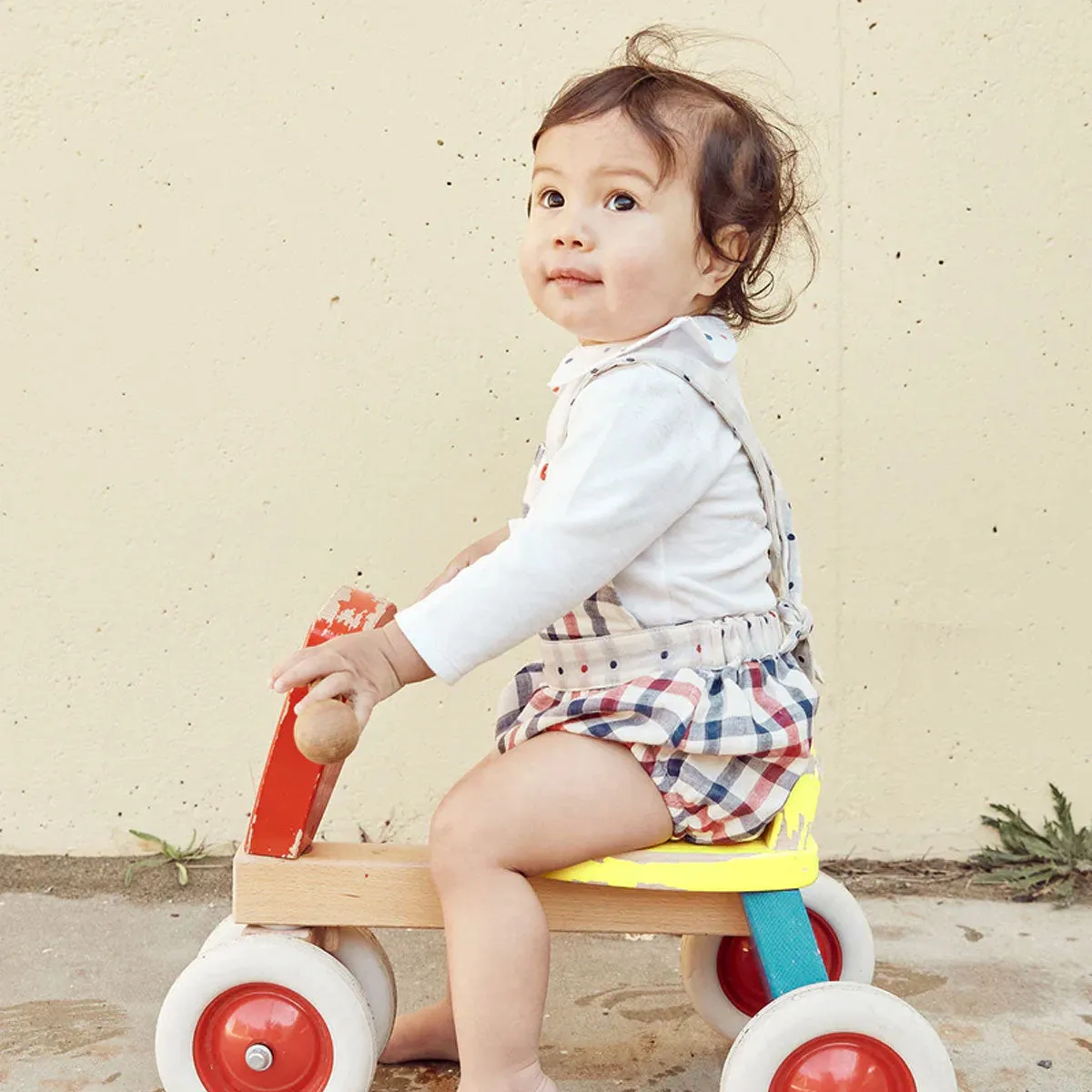 White Onesie with Signature Dot Peter Pan Collar