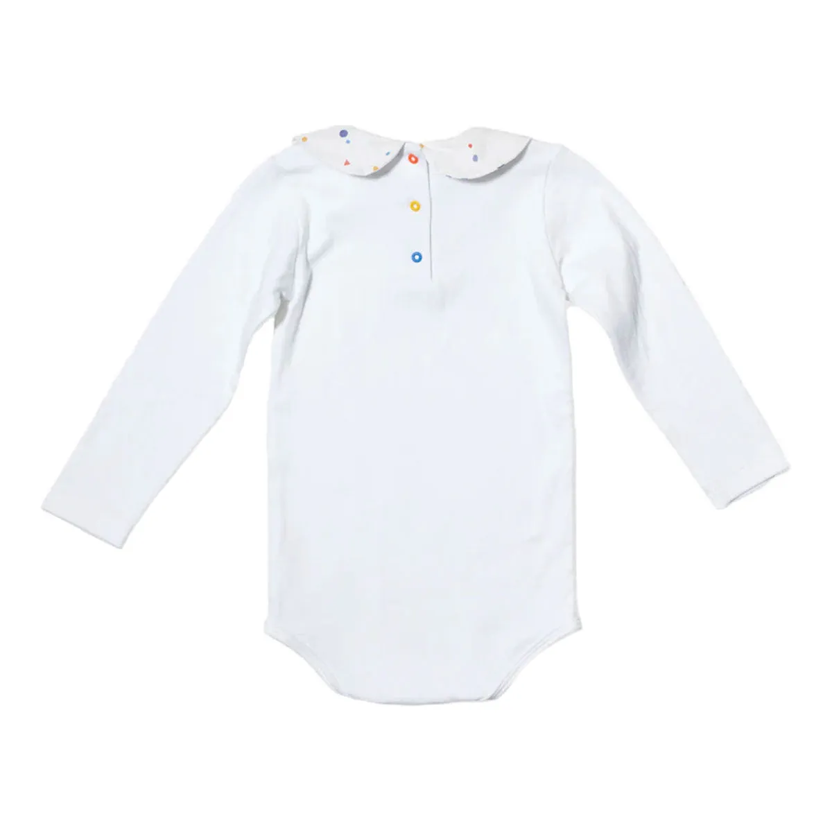White Onesie with Signature Dot Peter Pan Collar