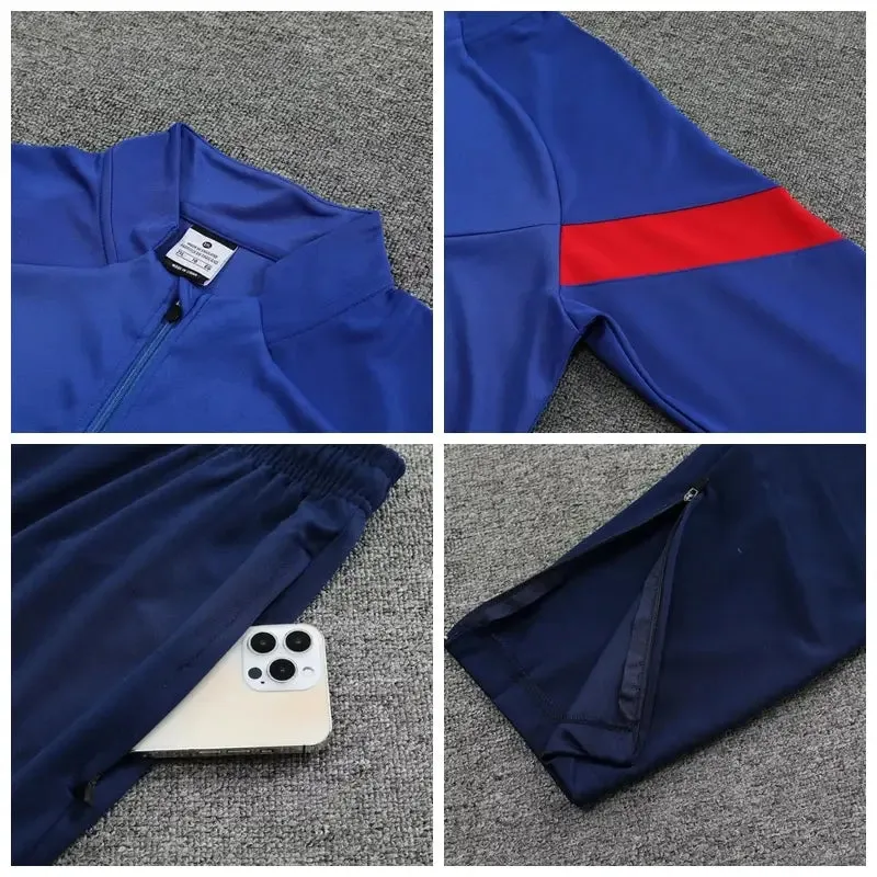 Wholesale Men's Blue Soccer Training Suit