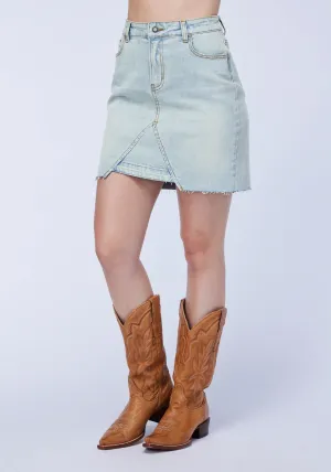Wide Leg Opening Stetson Womens Denim Unfinished Hem Light Blue Cotton Blend Skirt Stetson Womens Denim Unfinished Hem Light Blue Cotton Blend Skirt Holiday Vibes Evening Stroll Picnic Style Rugged Construction