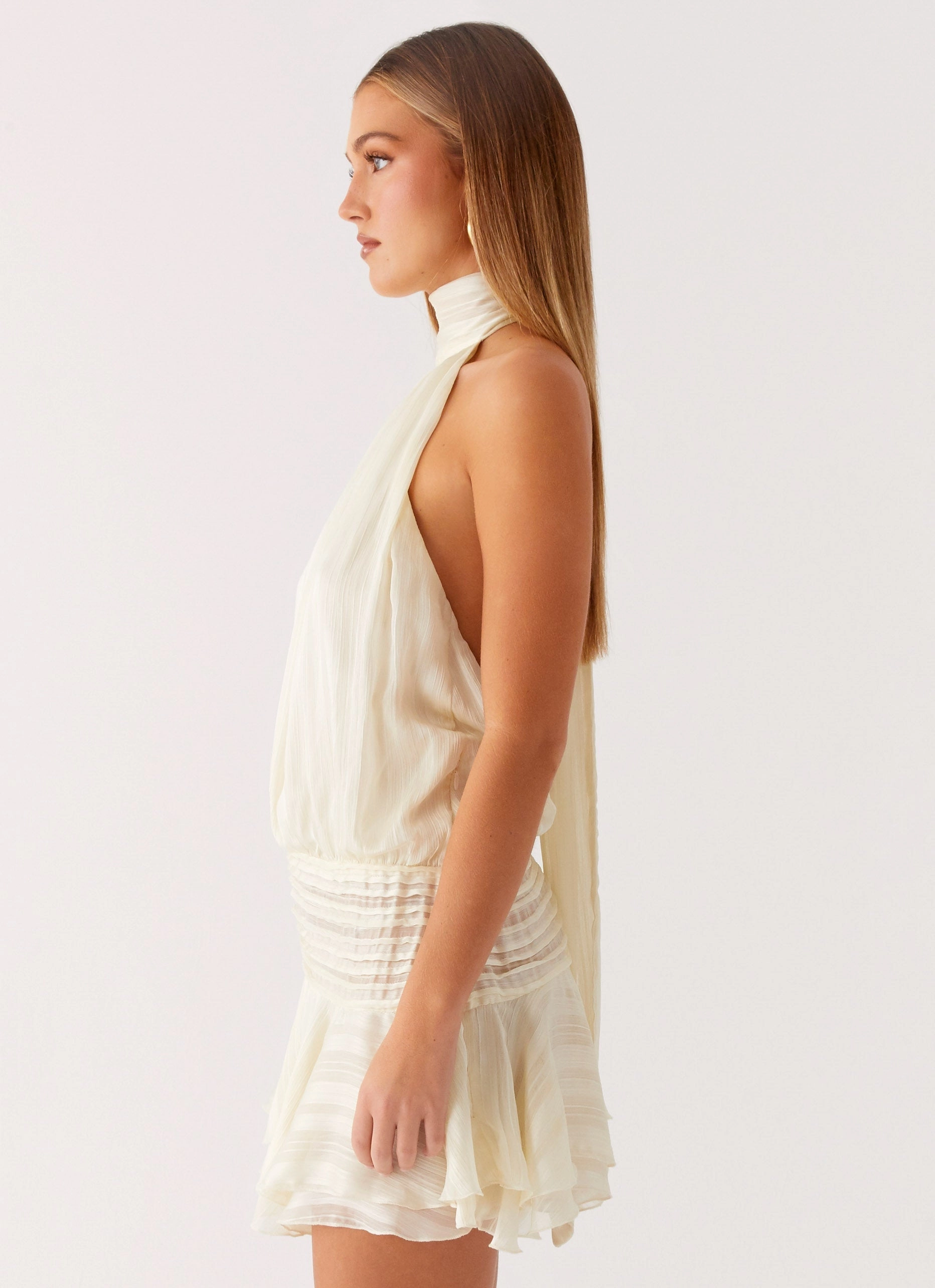 Willow Chiffon Mini Dress - Ivory Perfect Fit Wear Perfect Layers