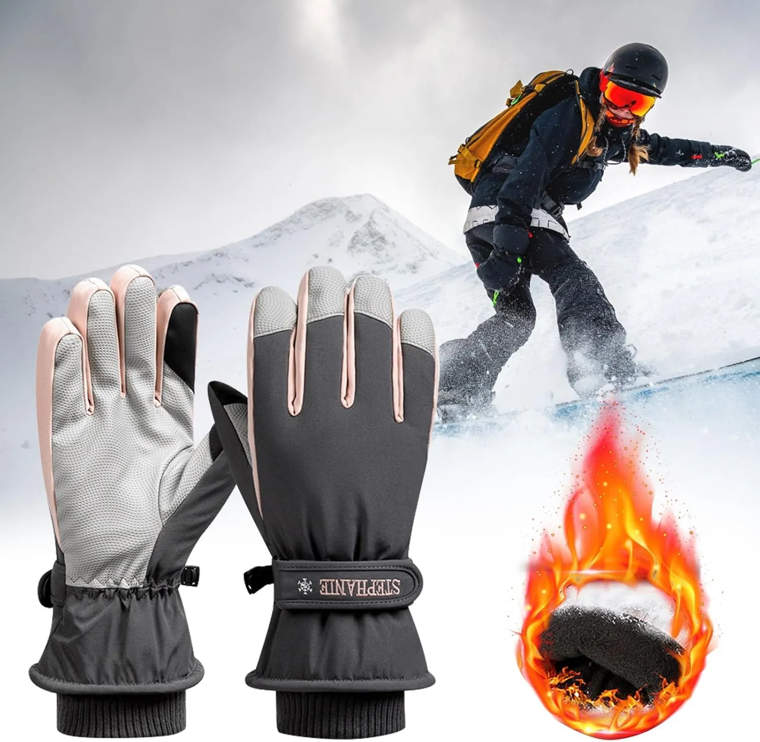 Windproof Winter Gloves for Men Women Breathable Thermal Glove Touchscreen Cold Weather Mittens Snow Gloves