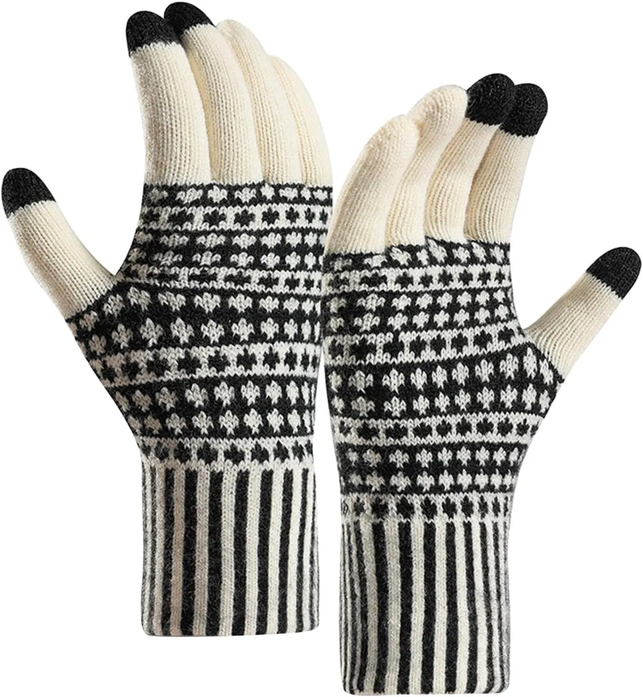 Winter Gloves for Men Women Touchscreen Cold Weather Thermal Thicken Warm Knit Glove for Running Driving Hiking