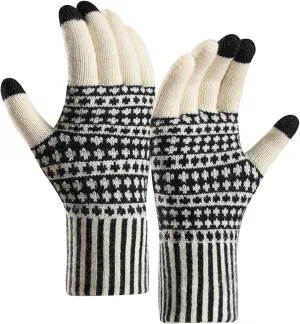 Winter Gloves for Men Women Touchscreen Cold Weather Thermal Thicken Warm Knit Glove for Running Driving Hiking