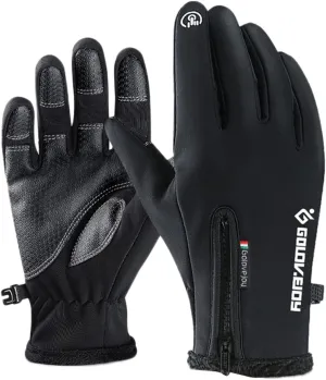 Winter Outdoor Windproof Gloves Touchscreen Cold Weather Warm Driving Glove Anti Slip for Hunting Skiing Riding(Black, M)